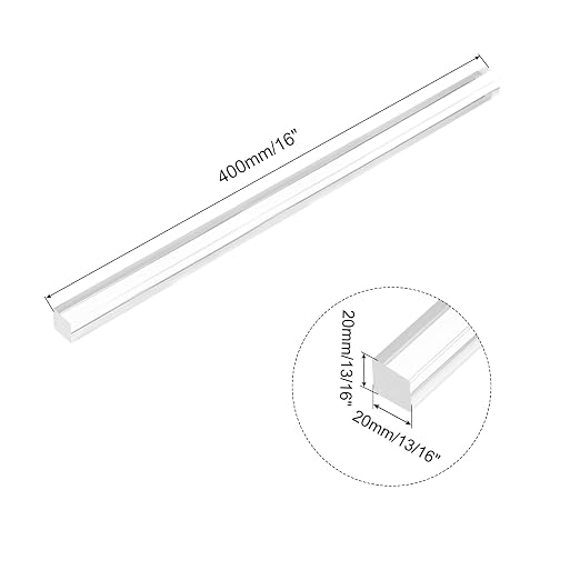 MECCANIXITY Acrylic Square Rods 13/16" x 16" Clear Acrylic Dowel Rods Sticks
