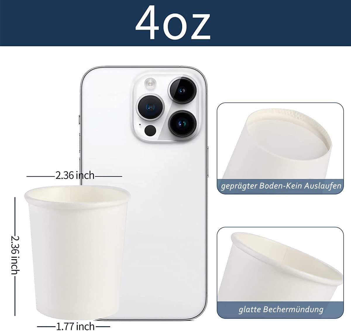 [300 Count - 4 oz] Small Paper Cups, Mouthwash Cups Bathroom Cup Mini Cup Small Disposable Cups