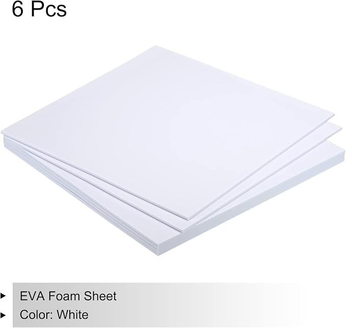 MECCANIXITY EVA Foam Sheets White 9.8 Inch x 9.8 Inch 3mm Thick Crafts Foam