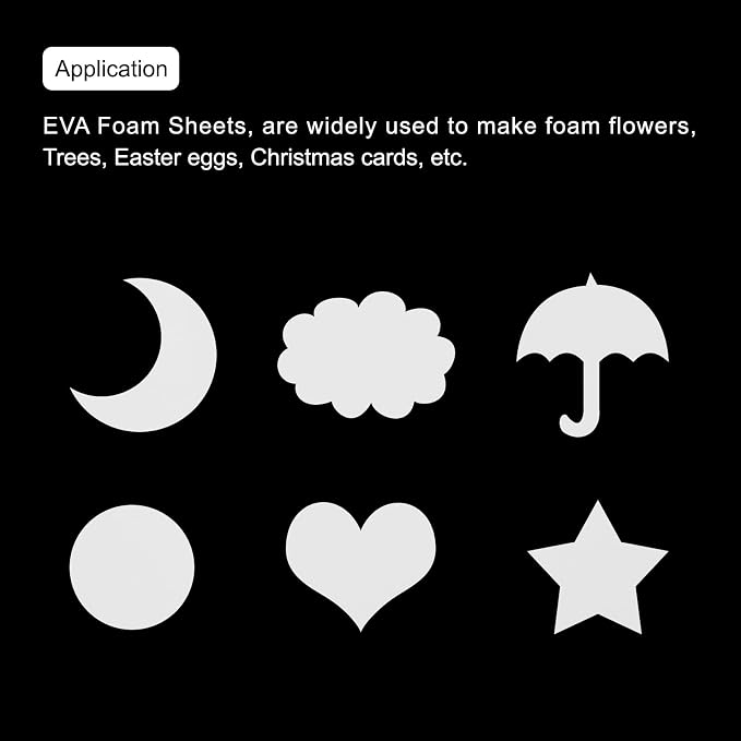 MECCANIXITY EVA Foam Sheets White 19.7 Inch x 19.3 Inch 1mm Thick Crafts Foam