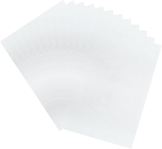 12 Pcs White Felt Sheets, 8 x 12 Inch, 1mm Thick | Felt Fabric