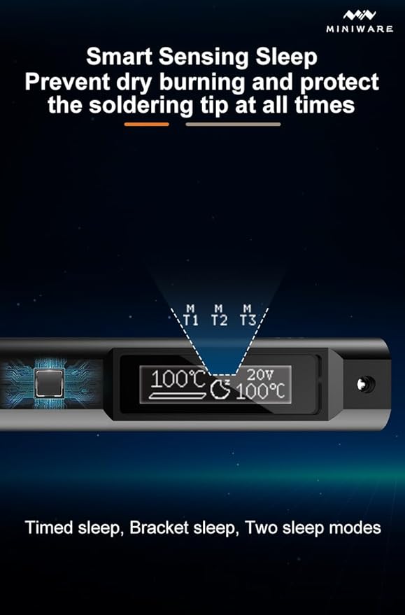 TOOLSAGE Soldering Iron Kit TS21,Front Lighting,3 Seconds Melts Solder,Fast Heating,DC9-24V Max 100W Soldering-Iron Gun with Adjustable Temp 100-450℃,Compatible with 210 type Iron Tips