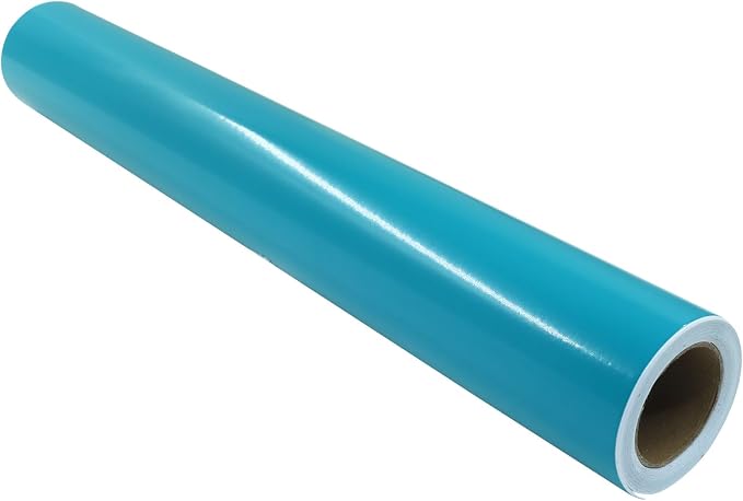 Luomorgo Teal Permanent Vinyl Roll, 1 Roll | Glossy, Waterproof Adhesive Vinyl