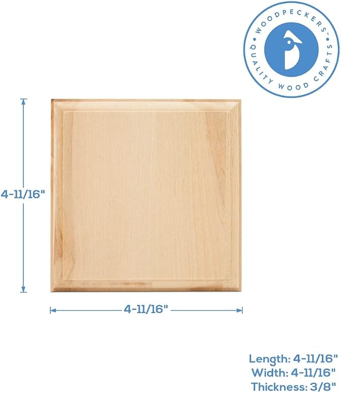 Unfinished Wooden Coasters 4.7", by Woodpeckers
