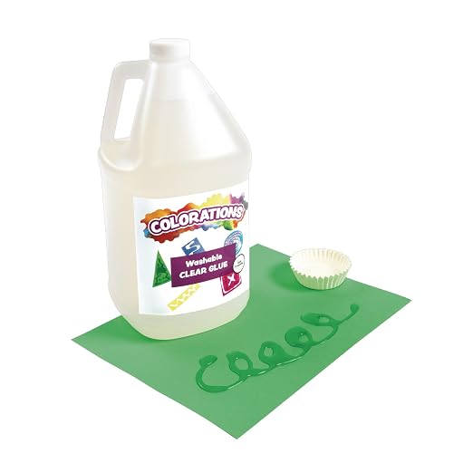 Colorations Washable Clear Glue, 2 Gallons, Dries Clear, Office & Home Projects