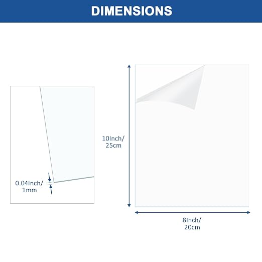 6 Pack Clear Plexiglass Sheets 8×10×0.04In Thin PET Plexi Glass Sheets