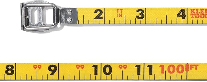 Klein Tools 94100CR Closed Reel Long Tape Measure, 100-Foot Nylon Coated Blade
