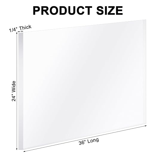 Roowest 3 Pcs 24'' x 36'' 1/4 Inch Thick Clear Acrylic Sheets Plastic Panels