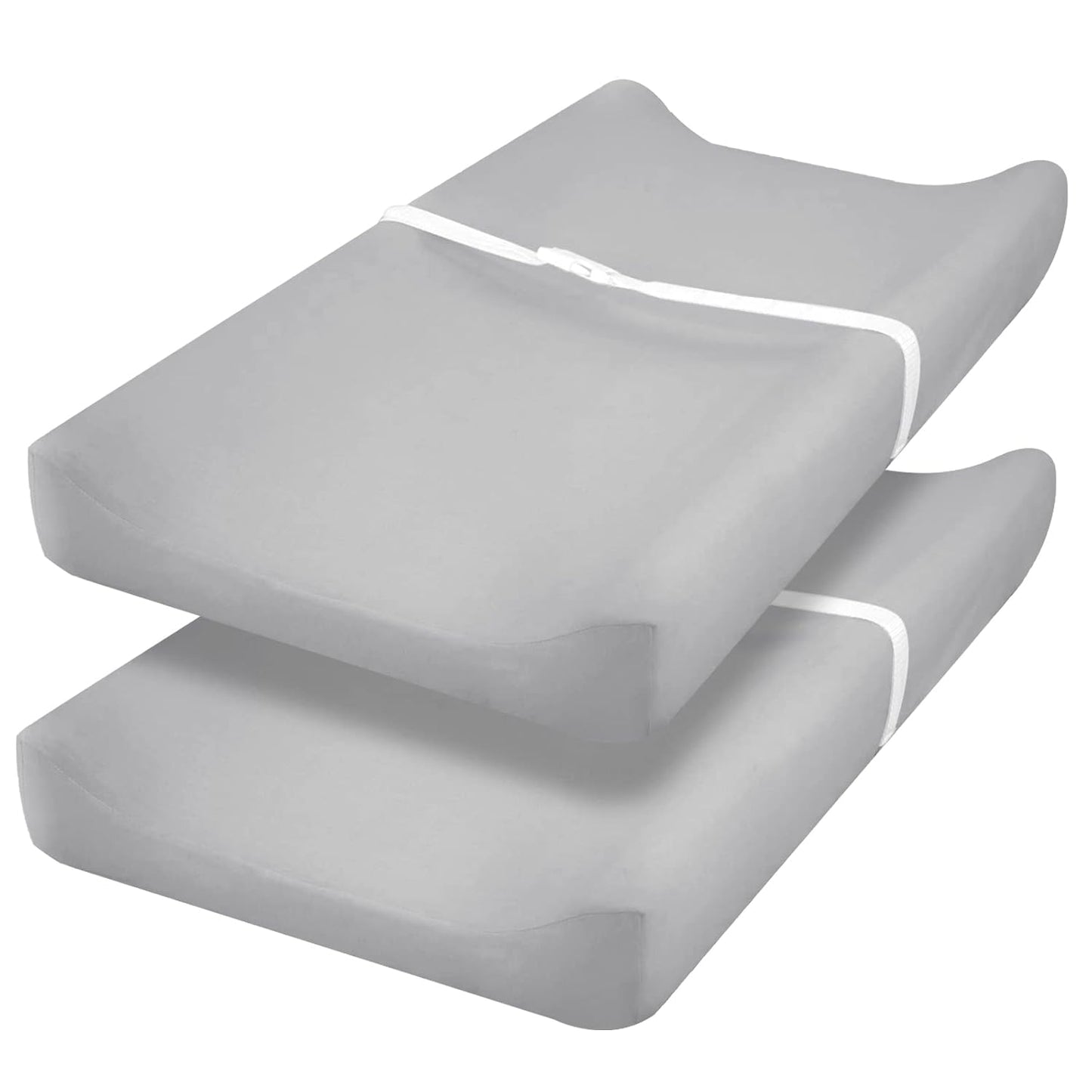 PHF Baby Changing Pad Covers for Boys Girls, 2 Pack Ultra Soft Breathable Microfiber Changing Pad Table Sheets for Most Baby Changing Pads, Grey & Grey