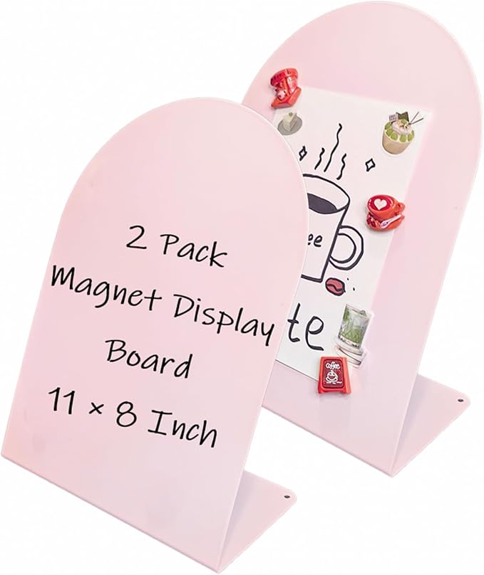 2 Pack Metal Pink Magnet Display Board