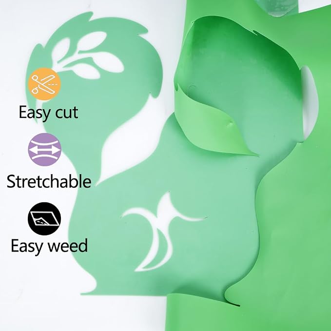 guangyintong Heat Transfer Vinyl Fruit Green HTV Rolls, Matte Surface PVC