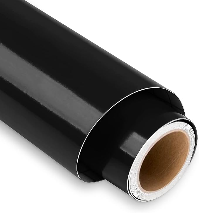 Lya Vinyl Glossy Black 12" x 6 FT Permanent Vinyl Roll