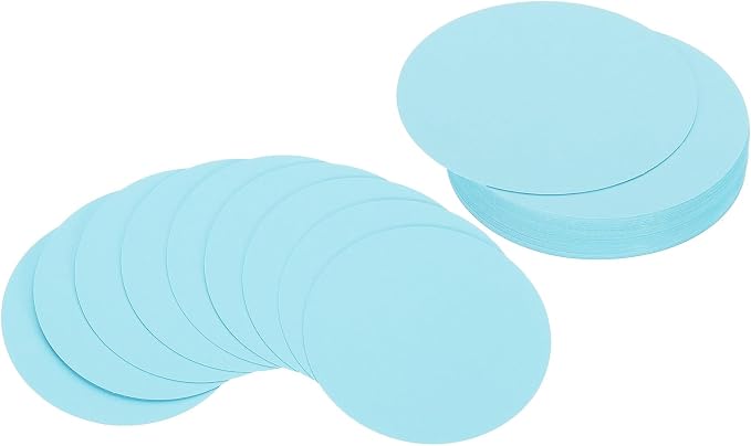 PATIKIL 4inch Circle Card Stock, Light Blue