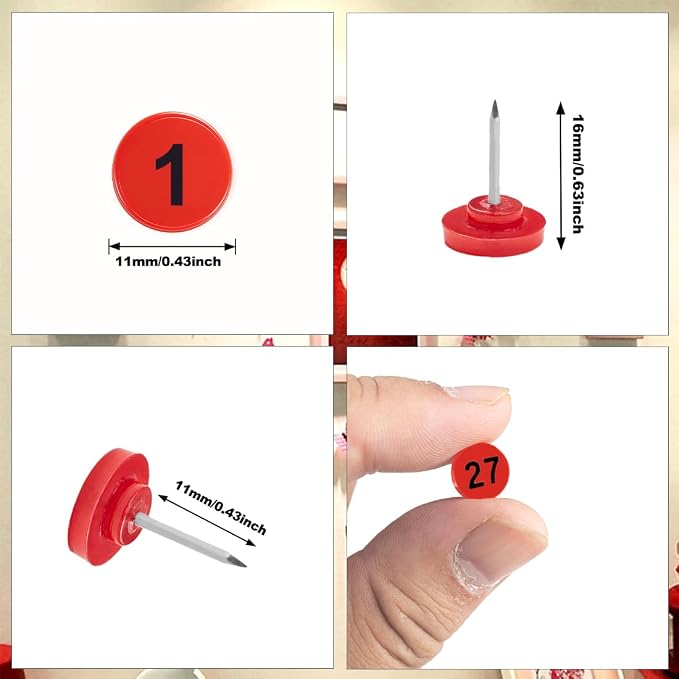 ELANE 100 Pcs Thumb Tacks for Wall Hangings, Flat Thumb Tacks and Push Pins