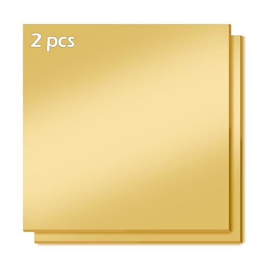 Gold Mirror Acrylic Sheets, 2 Pack 12" x 12" Square Acrylic Sheets 1/8" Thick
