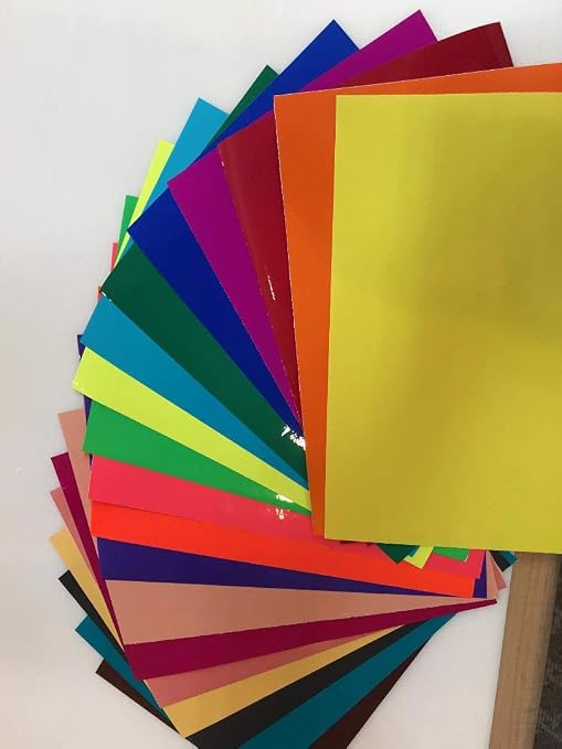 Paper Street Plastics 20 Colored Transparent Vinyl Sheets, 8 inch x 12 inch