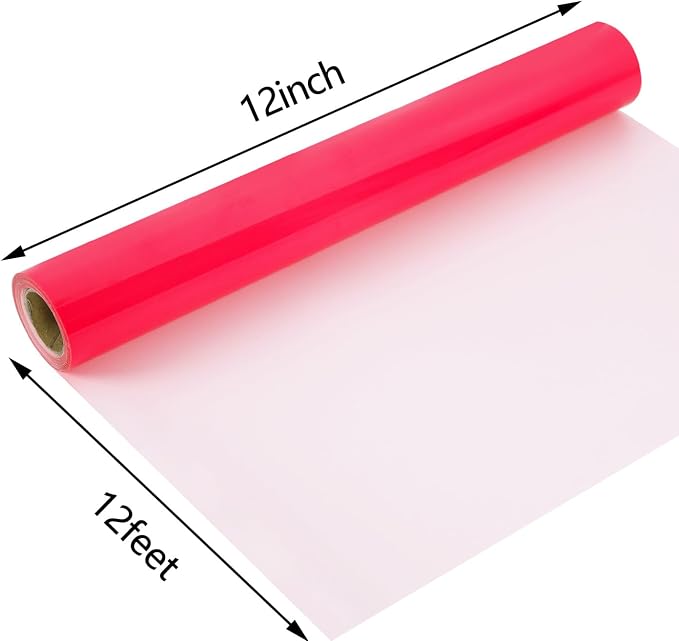 guangyintong Fluorescent Heat Transfer Vinyl Neon Red HTV Rolls, HTV Vinyl