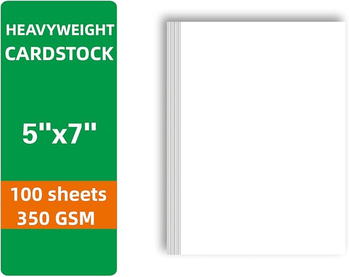 100 Sheets 5 x 7” White Cardstock Thick Paper
