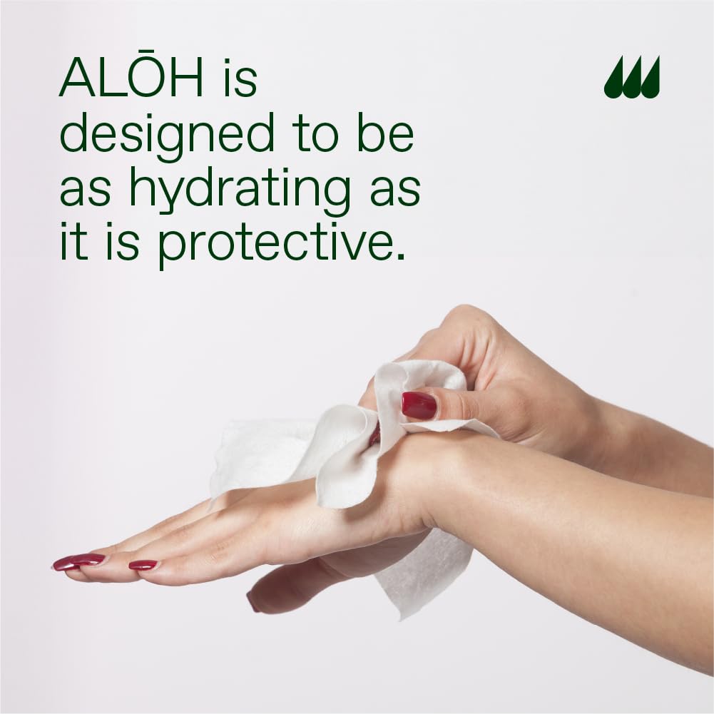 ALŌH Peppermint Eucalyptus Sanitizing Hand Wipes - Clean Hands, Clear Mind On The Go Sanitizer for Kids and Adults - Travel Size 6 packs of 20ct Wipe (120 Wipes)