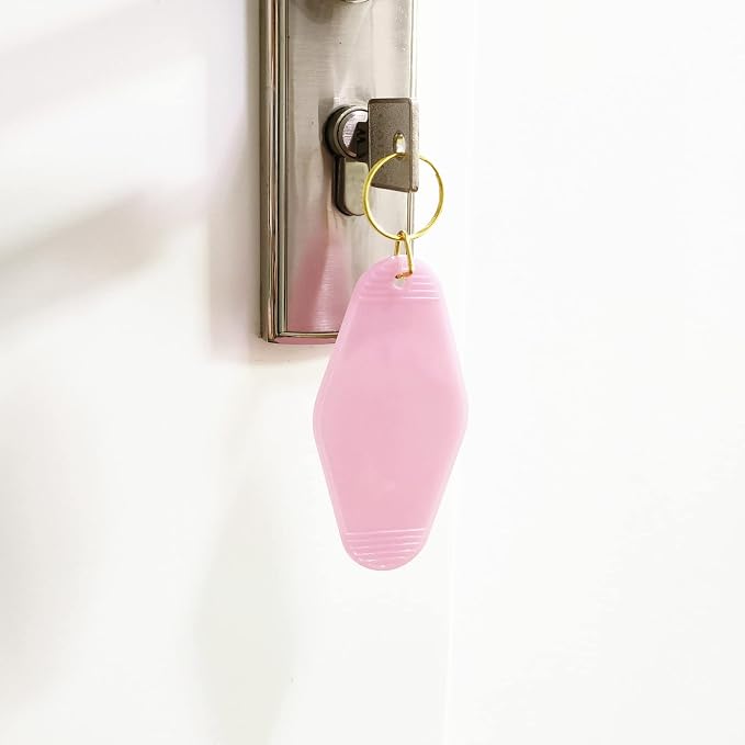 10pcs Blank Hotel Keychains Bulk Vintage Motel Keychain Vinyl Keychains Gold
