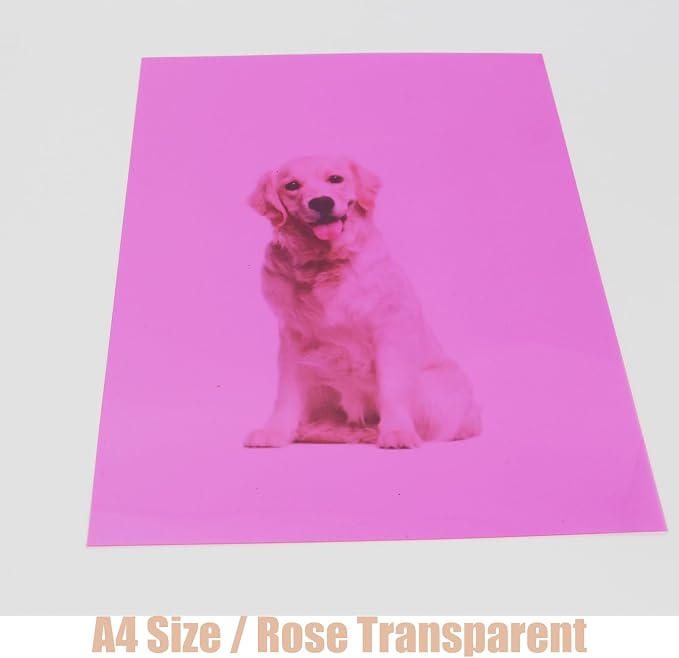 10-Pack A4 Colored PVC Flexible Plastic Sheets, 0.3mm Purple Transparent Film