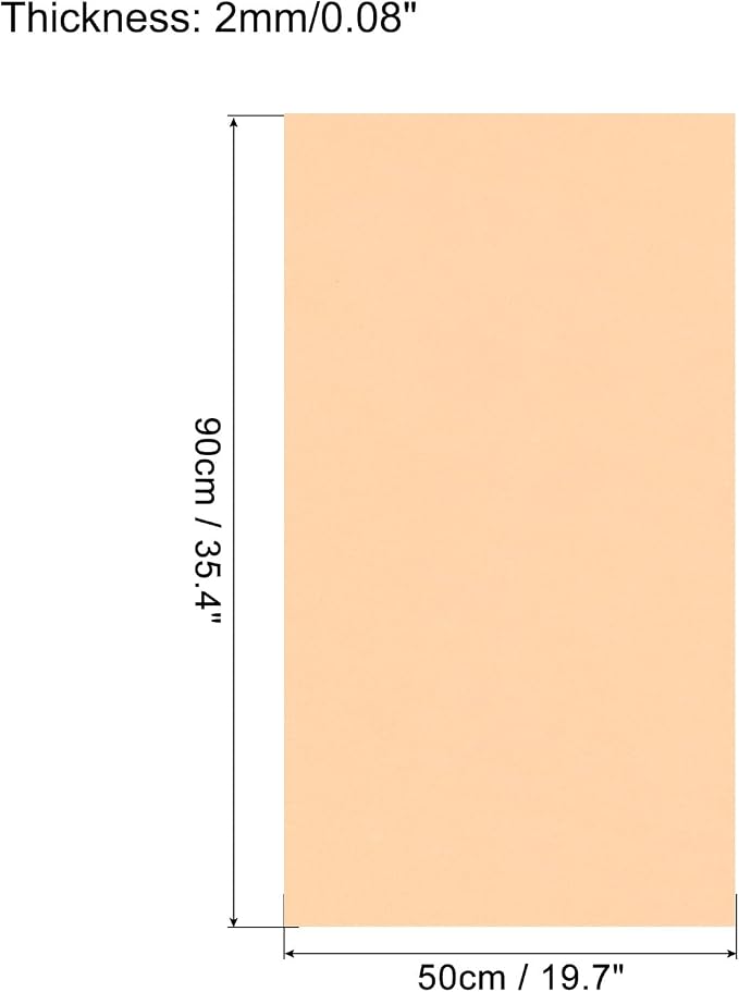 MECCANIXITY EVA Foam Sheets Beige 35.4 Inch x 19.7 Inch 2mm Thick Crafts Foam
