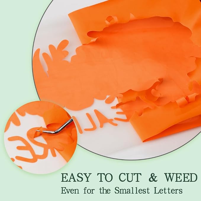 guangyintong Orange Heat Transfer Vinyl HTV Rolls, 2 Rolls 12" x 12ft Orange