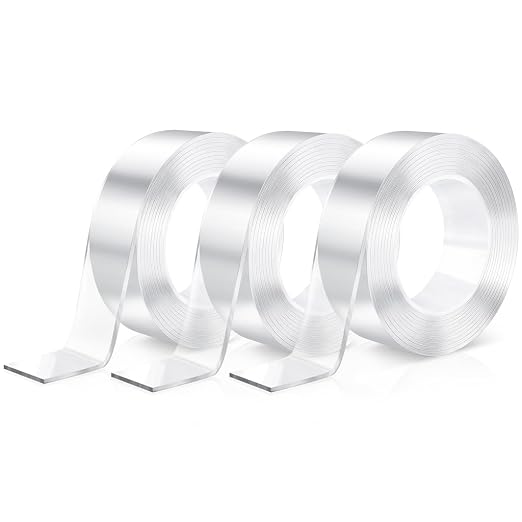 3 Rolls Double Sided Tape Heavy Duty, Total 30FT Clear Double Sided Mounting