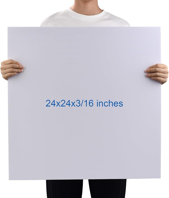 Foam Board 24 x 24 x 3/16", Foam Core Board Sheets, Acid Free Foamboard