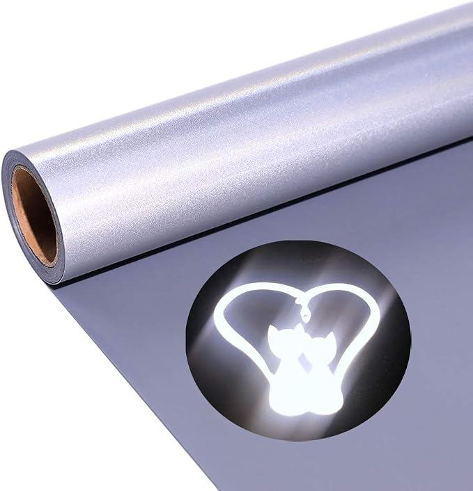 Reflective Heat Transfer Vinyl Rolls HTV Vinyl 12Inch x 6Feet Vinyl