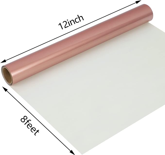 guangyintong PU Heat Transfer Vinyl Rose Golden HTV Rolls, Stretchy Thin Soft