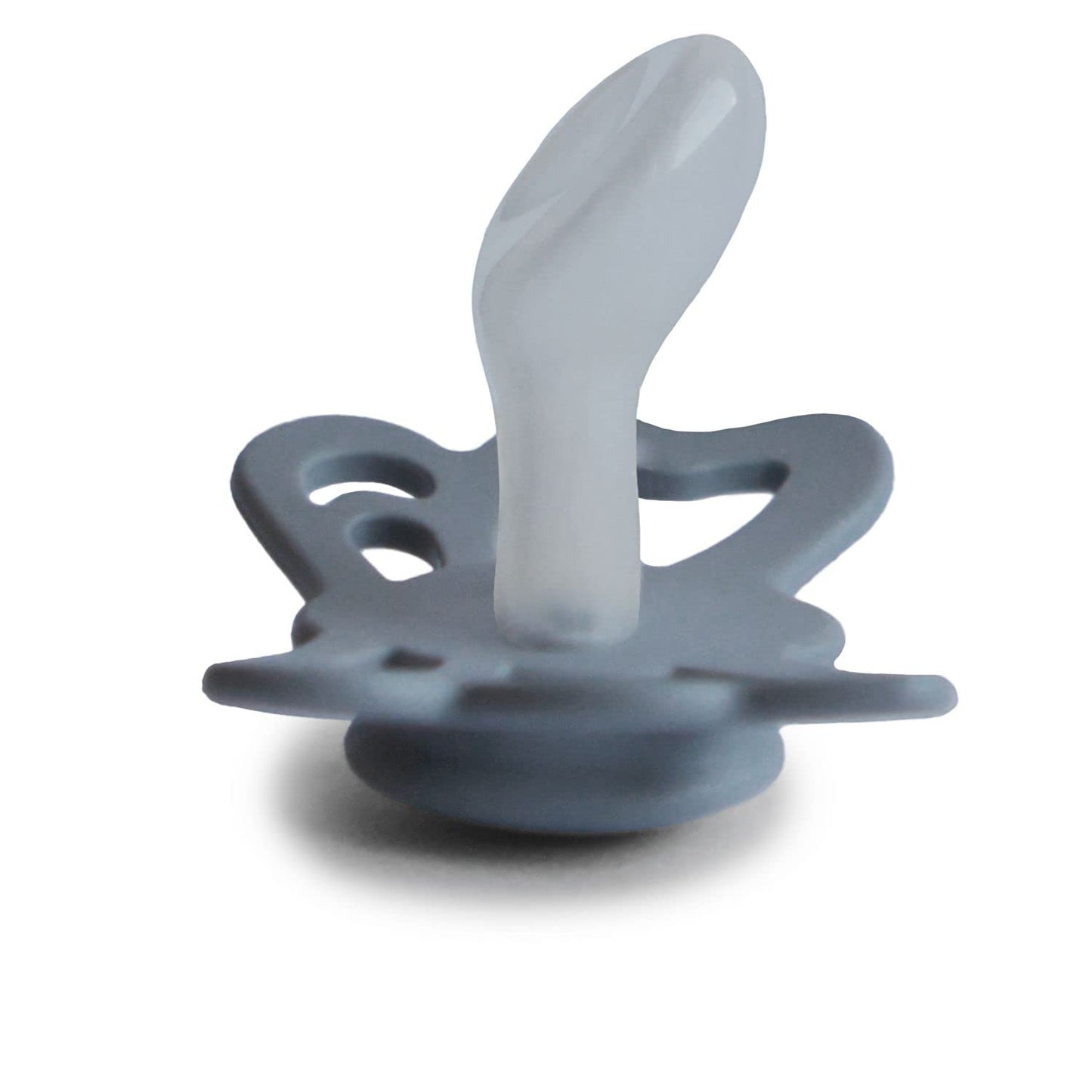 FRIGG Butterfly Anatomical SilkySoft Silicone Baby Pacifier | Made in Denmark | BPA-Free (Great Gray/Silver Gray, 6-18 Months)