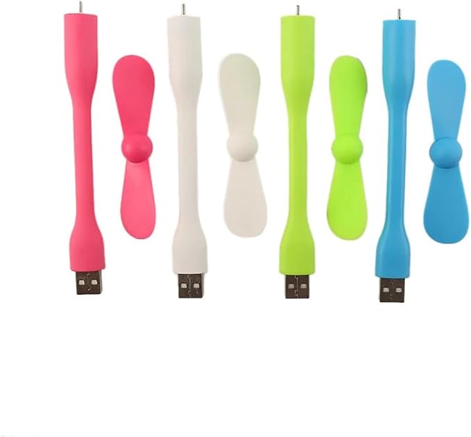 Mini USB Fan, Portable Pocket Fan USB-A Powered Little Cooler, Quiet Operation, for Home Office Car Outdoor Travel- 4 Pack (Blue+ White+ Green+ Pink)
