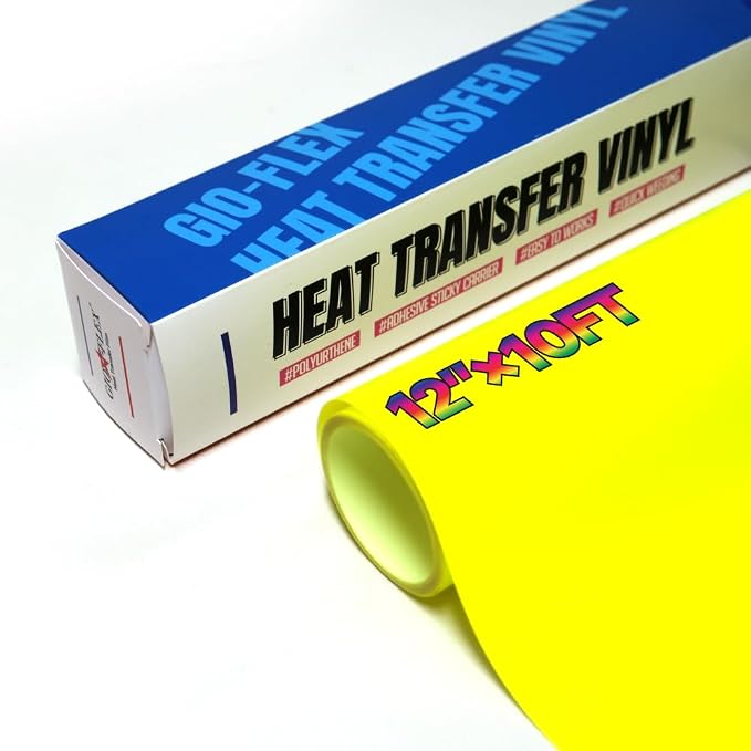 PU Heat Transfer Vinyl 12"×10ft Roll Neon Yellow – HTV