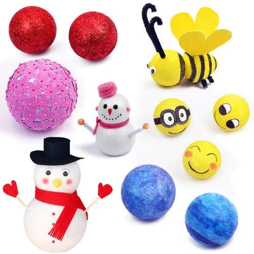 Crafare 2 Inch 28pc White Craft Foam Balls Round Smooth Polystyrene Ball