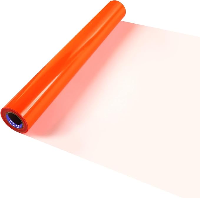 Neon Orange HTV Iron on Vinyl 12Inch by 12ft Roll HTV Heat Transfer Vinyl