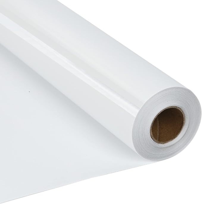 RENLITONG White Iron on Vinyl 12Inch by 20ft Roll Heat Transfer Vinyl