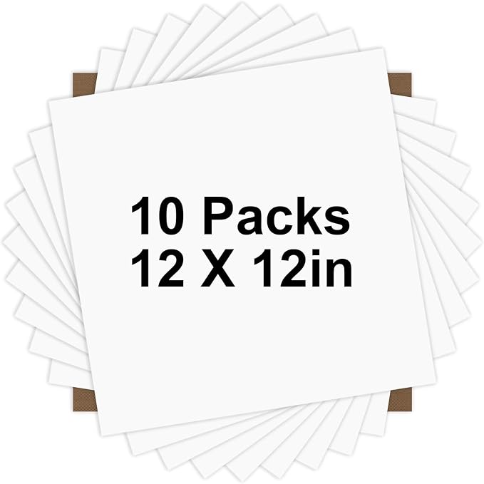 HTVRONT White HTV Heat Transfer Vinyl Bundle: 10 Pack 12"x12" Iron on Vinyl |