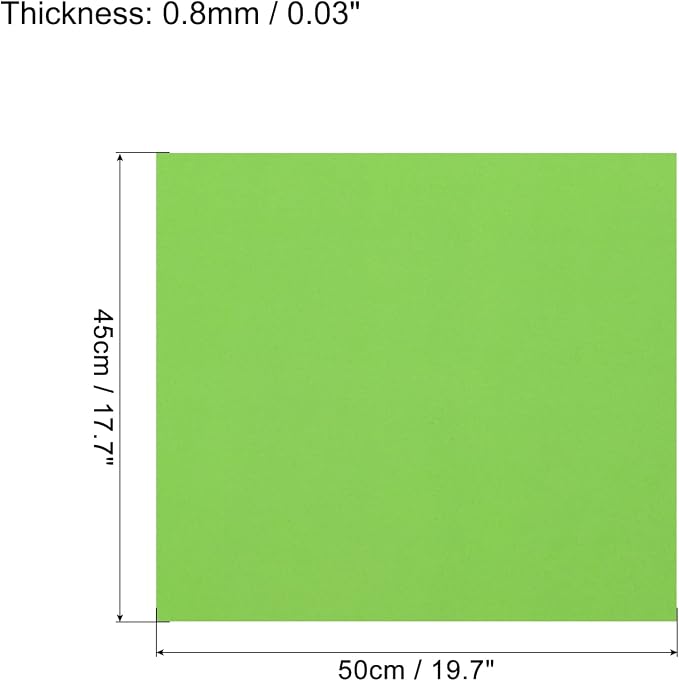 MECCANIXITY EVA Foam Sheets Green 19.7 Inch x 17.7 Inch 0.8mm Thick Crafts Foam