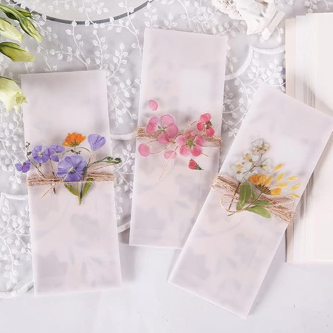 Acxico 160 Pcs Retro Floral Stickers Set PET Transparent Flower Stickers