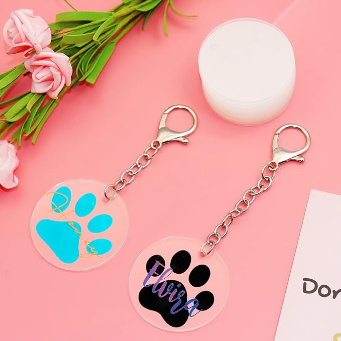 32 Pieces 2Inch Clear Acrylic Ornament Blanks Round Ornament Transparent