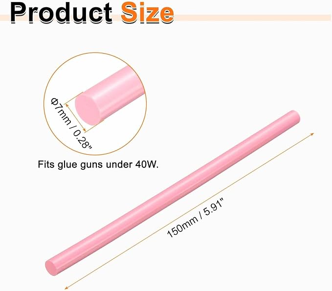 HARFINGTON 10pcs Hot Glue Sticks 0.28" Dia x 5.91" Long EVA Mini Hot Melt