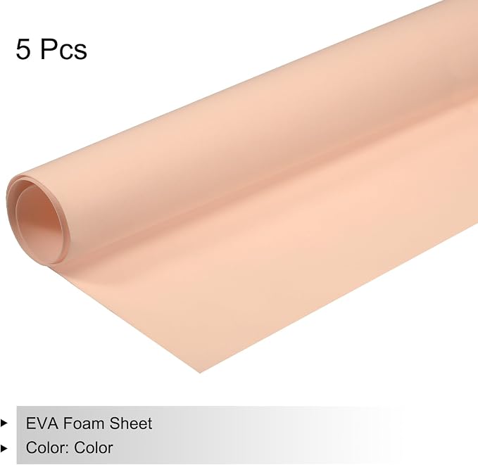 MECCANIXITY EVA Foam Sheets Nude 19.7 Inch x 35.4 Inch 1mm Thick Crafts Foam