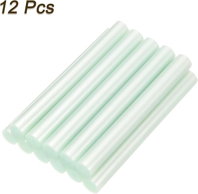 uxcell Mini Hot Glue Sticks for Glue Gun 11mm x 100mm Light Grass Green 12pcs