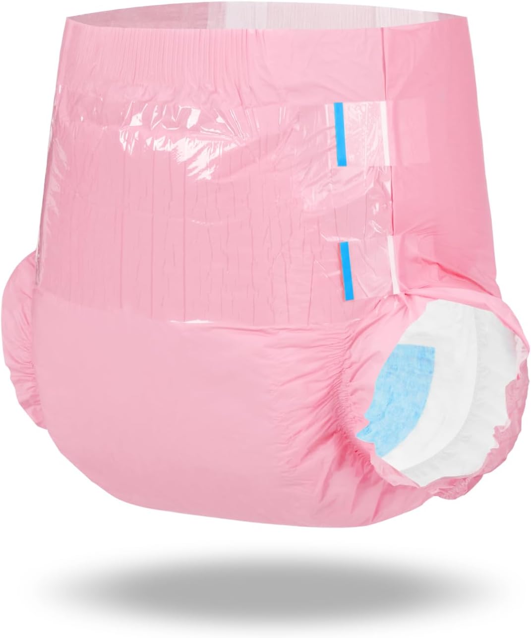 Littleforbig Adjustable Tapes Adult Diaper 2 Pieces - ABDry Ultra Absorbent Diapers Pink (X-Large 48"-56")