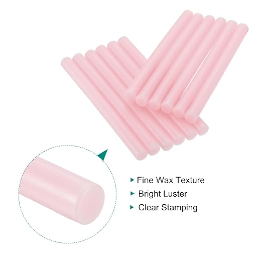 MECCANIXITY 12 Pcs Pink Cylinder Sealing Wax Stick Glue Gun Wax Seal Rod Craft
