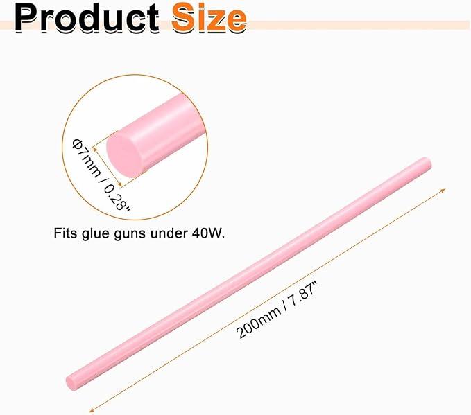 HARFINGTON 10pcs Hot Glue Sticks 0.28" Dia x 7.87" Long EVA Mini Hot Melt
