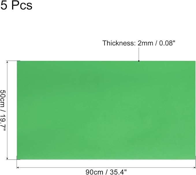 MECCANIXITY EVA Foam Sheets Bright Green 35.4 Inch x 19.7 Inch 2mm Thick Crafts