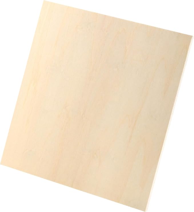 MUKCHAP 20PCS 10 x 10 x 1/4 Inch Square Plywood Boards, 6mm Unfinished Basswood