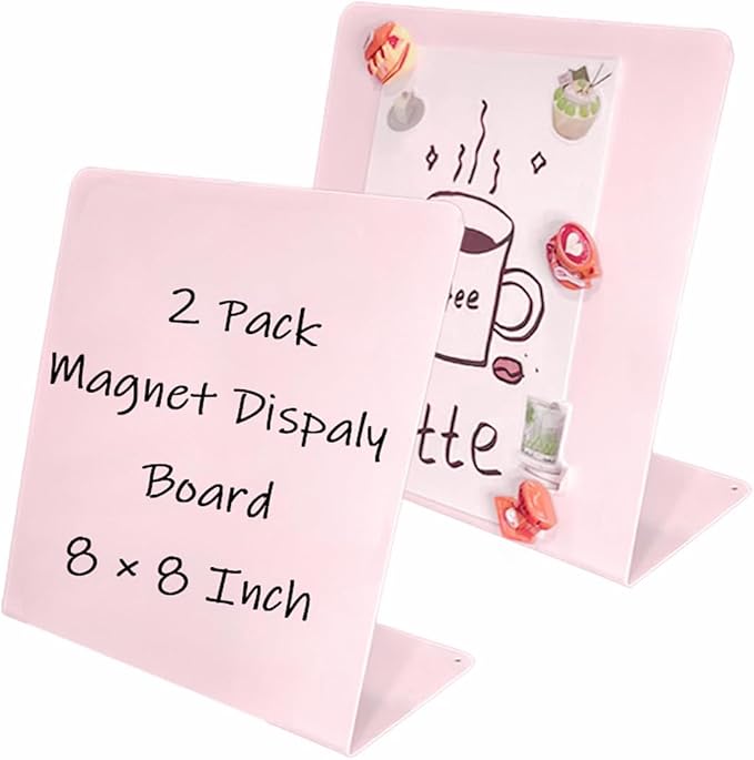 2 Pack Metal Pink Magnet Display Board